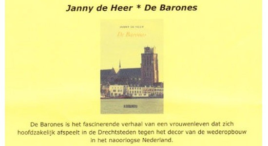 Presentatie boek 'De Barones' van Janny de Heer in Den Brommert