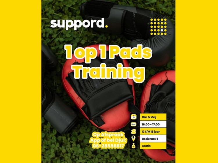 1 op 1 Pads Training bij Suppord' (12-18 jaar)