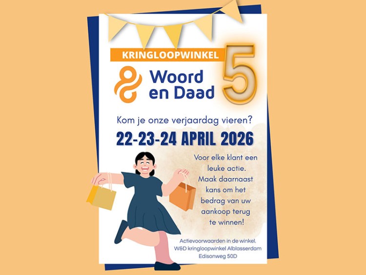 Feest bij Kringloopwinkel Woord & Daad