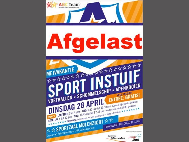 A-kidz 'Sport Instuif' AFGELAST