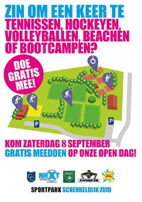 Open Dag hockey-, tennis-, (beach)volleybal en bootcampvereniging Schenkeldijk-Zuid