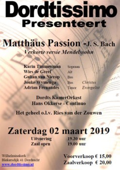 Dordtissimo - de Matthäus Passion van J.S. Bach