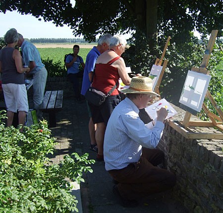 Toscane in de hollandse biesbosch: schilderen op de stoopbank