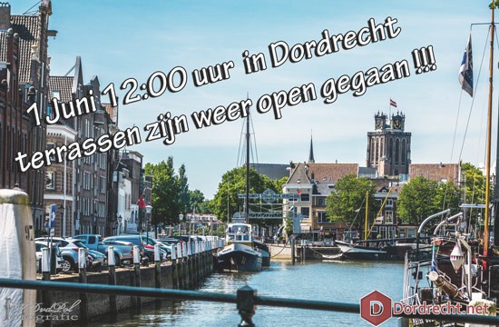 En dan zijn de terrassen ook in Dordrecht weer open......