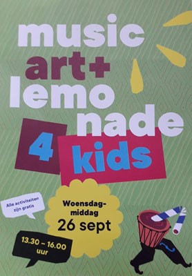 Music, art + lemonade voor kids van de basisschool