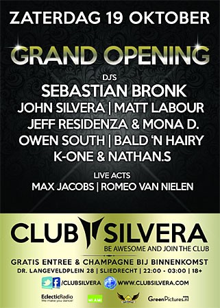 Club Silvera opent 19 oktober zijn deuren