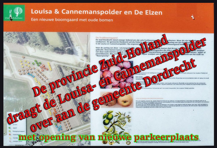 De provincie Zuid-Holland draagt Louisa- en Cannemanspolder over aan gemeente Dordrecht