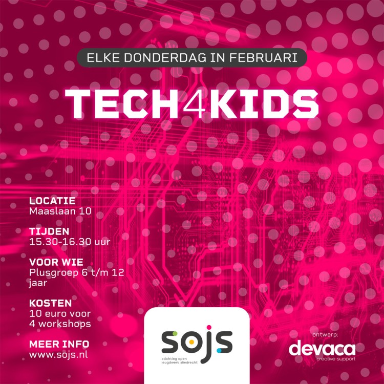 Start Tech4Kids workshop 6 t/m 12 jaar (Plusgroep)